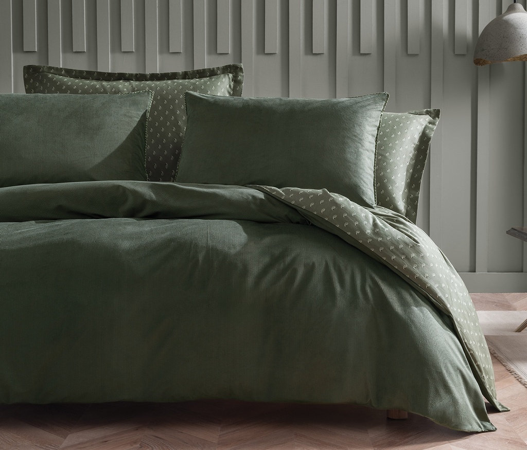 SET LENJERIE PAT - ARWIN VELVET SATEEN, DIMENSIUNE QUEEN - KAKI