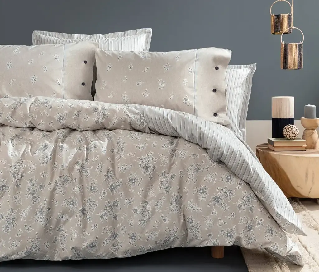 SET LENJERIE PAT - AVELINE RNF, DIMENSIUNE QUEEN - BEJ