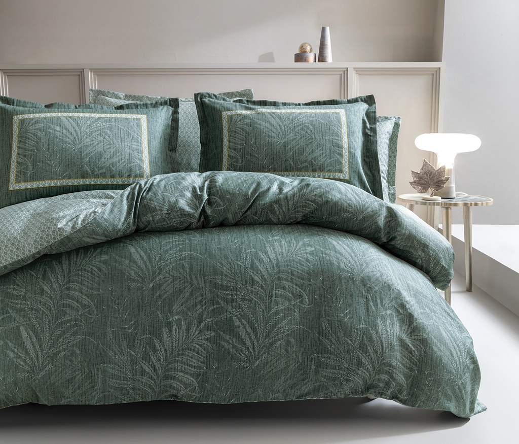 SET LENJERIE PAT - MERVIN SATEEN, DIMENSIUNE KING - VERDE SALVIE