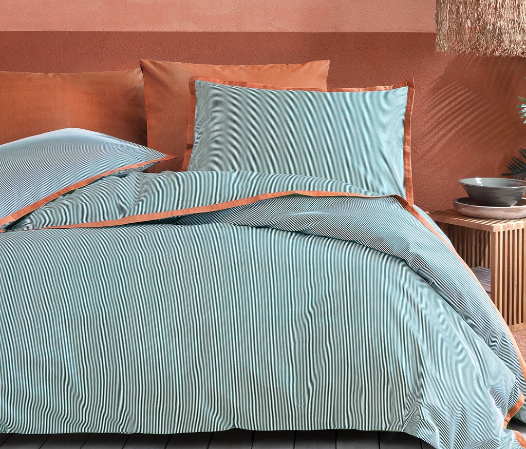 SET LENJERIE PAT - TERRI STRIPED RANFORCE, DIMENSIUNE QUEEN - KAKI
