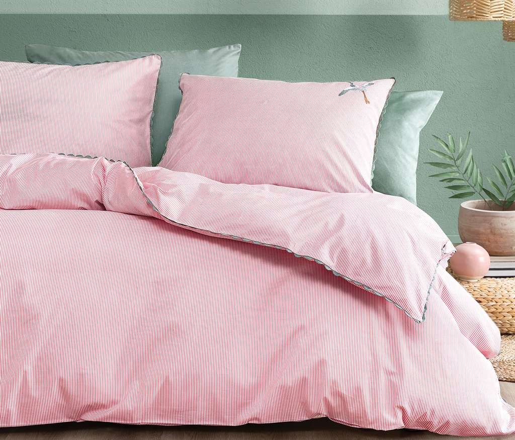 SET LENJERIE PAT - TERRI STRIPED RANFORCE, DIMENSIUNE SINGLE - ROSE