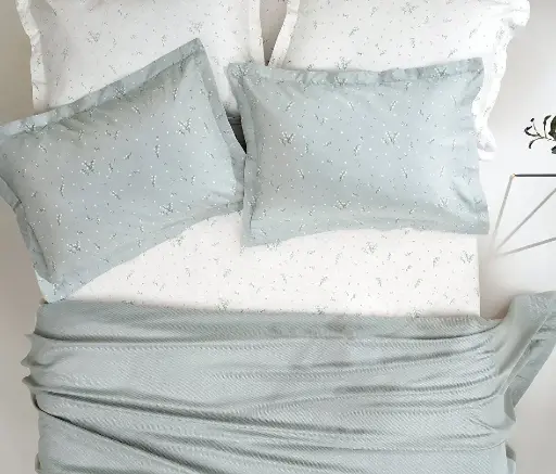 [50503000006319] SET LENJERIE PAT - RAMONA BAMBOO, DIMENSIUNE QUEEN - ALBASTRU DESCHIS