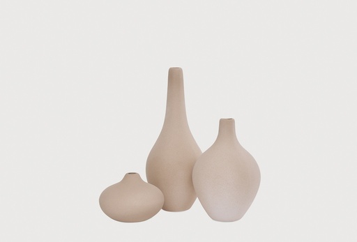 [54504000000022] Vază ceramică bej cu trei brațe Beta
